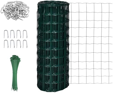 Garden Mile® Verzinkter beschichteter Hühnerdraht, Kaninchen, Tierzaun, Stahl, Metall, Garten, Maschendraht, Begrenzungszaun, Schädlingsbekämpfung (10 m x 0,6 m)
