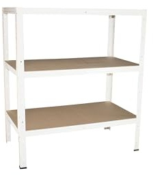 Shelf Creations BASIC Schwerlastregal 100x70x30cm weiß 3 Böden Steckregal Kellerregal Lagerregal Werkstattregal Archivregal Haushaltsregal Ordnerregal Metallregal Garagenregal Fachbodenregal
