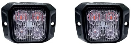 MelTruck® 2x LED Frontblitzer Heckblitzer Universal Straßenräumer für Traktoren Schlepper 12V 24V (Breite: 73 mm)