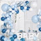 Anmete Palloncino Ghirlanda Blu Arco Palloncini Kit Azzurro 104 Pezzi Blu Bianco Argento Palloncini Arco Kit Bambino Compleanno Decorazione Festa Palloncino Ghirlanda Baby Shower Matrimonio Compleanno