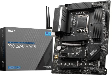 MSI PRO Z690-A WIFI Mainboard ATX, unterstützt Intel Prozessoren 12. Generation, LGA 1700, 14 Duet Rail 55A VRM, DDR5 Memory Boost 6400MHz/OC, 1 x PCIe 5.0 x16, 3 x M.2 Gen4 x4, 2.5G LAN, Wi-Fi 6E