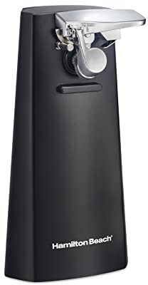 Hamilton Beach Extra-Tall Electric Automatic Can Opener with Easy-Clean Detachable Cutting Lever, Cord Storage, Knife Sharpener, Black (76702)