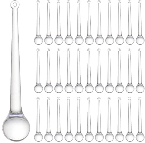 SUPERFINDINGS 50Pcs Teardrop Acrylic Big Pendants Clear Hanging Chandelier 3.88x0.75inch Crystal Drop Chandelier Pendant for Parts Wedding Party Christmas Tree Decorations Ornaments