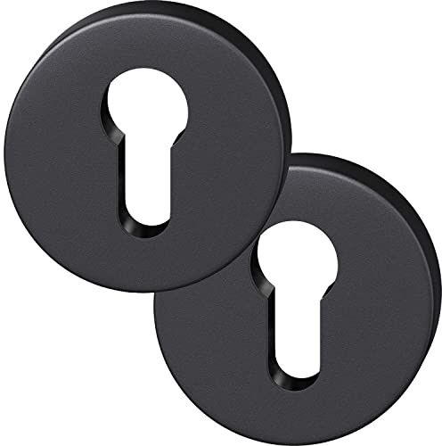 FSB ASL Profilzylinder Rosette PZ rund, Zylinderrosette 55x7mm nach ÖNORM Aluminium schwarz matt