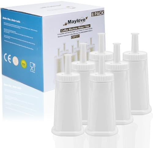 6er-Pack Wasserfilter für Salbei-Kaffeemaschinen-Modelle SES 990/980/500/878/875/880/920/810, Geräte BES008 Weichspüler für Salbei-Wasserfilter für Salbei-Barista Express-Wasserfilter für Salbei