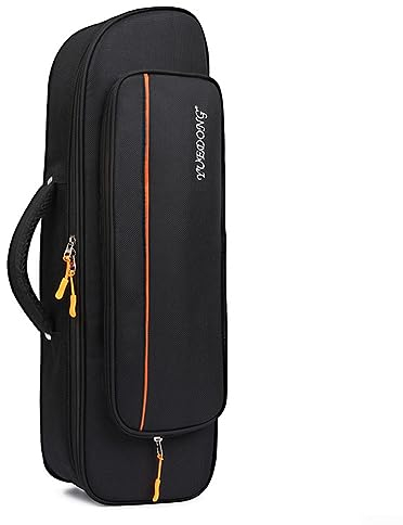 LVYXON Tragbare Trompetentasche, leichter Trompetenrucksack, weicher Oxford-Stoff, Aufbewahrungskoffer für Instrumentenzubehör, Messing, Schwarz, 57 x 17 x 13 cm