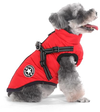 Aywoja Dog Coat with Harness - Waterproof Winter Warm Dog Jacket