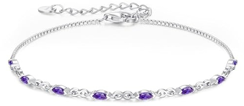 CDE Infinity Armband Silber 925 Damen mit Zirkonia Geburtsstein | Armbänder Verstellbares Armkette Damen Schmuck Muttertag Valentinstag Geburtstag Weihnachten Geschenke
