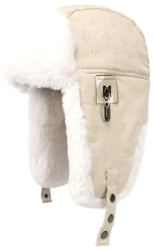 QI YUAN Fliegermütze Damen Winter Hut mit Ohrenschutz Warm Winddicht Trapper Fellmütze (DE/NL/SE/PL, Numerisch, 56, 58, Beige)