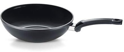 Fissler Ceratal Orbit Black/Aluminium-Wok (Ø 28 cm, 3,7 L) große Keramik-Bratpfanne beschichtet antihaftend, hoher Rand, Made in Germany – Induktion