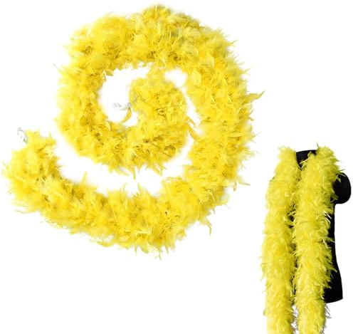 MORAINJAY Federboa,2 Meter 90g Feder Boas Flauschige Pute Federn Schal Damen,Federstola für Damen Kostüm Kleid Mädchen Tee Party,Federschal für Karneval Party,Kostüm Party