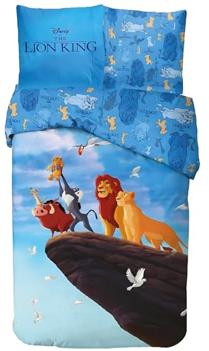 arlis Bettwäsche für Kinder, Lizenzprodukt, wendbar, 140 x 200 cm, Kissenbezug 63 x 63 cm, 100 % Baumwolle (Bettwäsche König der Löwen, 140 x 200 cm)