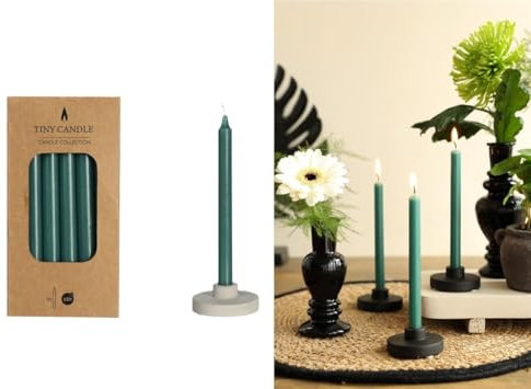 NaDeco Baumkerzen, Set mit 12 STK, Höhe 14cm, Ø 1,2cm, in vielen Farben erhältlich, Brenndauer 2 Std | Wachs-Baumkerzen | Christbaumkerzen | Wachskerzen, Farbe:Moosgrün