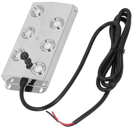 Fogger Ultrasónico de 6 Cabezales, Nebulizador de Fuente de Estanque de Agua Ultrasónico de Acero Inoxidable, Fuente de Alimentación Impermeable IP67 Confiable para Jardín
