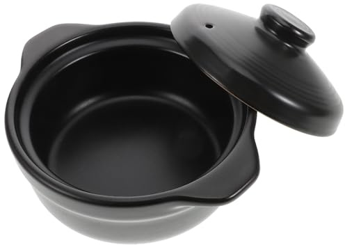 Cabilock Cacerola De Cerámica 1,26l Mediana Tapa, Olla Para Guisos Resistente a Altas Temperaturas, Utensilios De Cocina Para Uso Doméstico, Adecuado Para Cocinar Sopas y Estofados