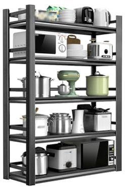 Étagère de rangement multifonction en acier au carbone avec design clôturé pour four à micro-ondes, salon, balcon, étagère de placard pour économiser de l'espace