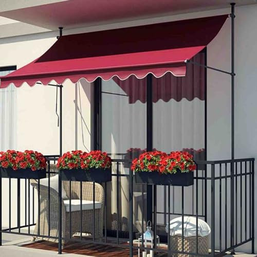 Toldo ajustable para patio, jardín, ideal para patio, cenador, restaurante, cafetería, parasol manual para balcón y uso al aire libre