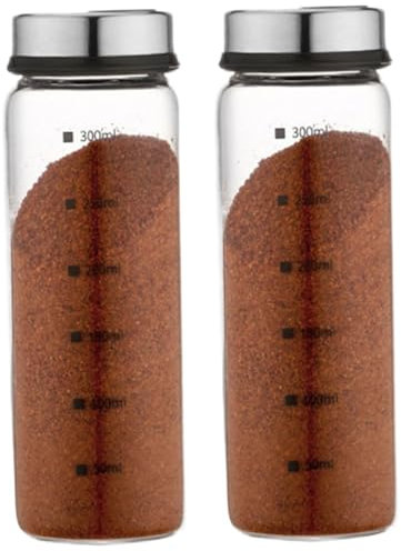 Lot de 2 grandes salières et poivrières avec trous de versement réglables avec couvercle d'étanchéité en acier inoxydable pour sel de table, poivre noir et blanc, grande salière en verre