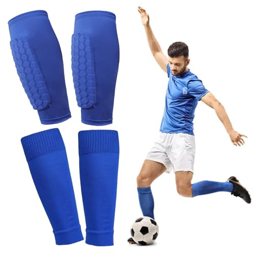 TYXHXTF 2 Paar Schienbeinschoner, Atmungsaktiv Schienbeinschoner Socken für Männer und Frauen, Wadenschutz für Fußball, Basketball, Radfahren, Klettern