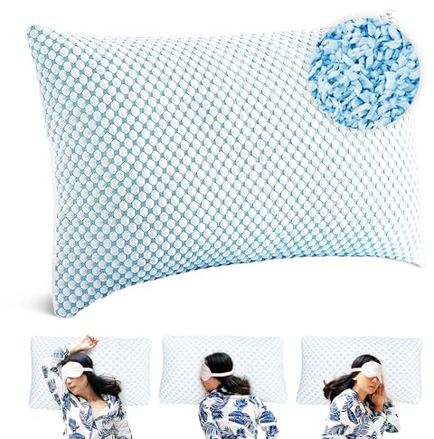 MKS Memory Foam Kopfkissen 50x70 – Ergonomisches Gelkissen für Seitenschläfer und Rückenschläfer – Atmungsaktives Kopfkissen mit abnehmbarem Bezug – Weiches Wolkenkissen für Erwachsene