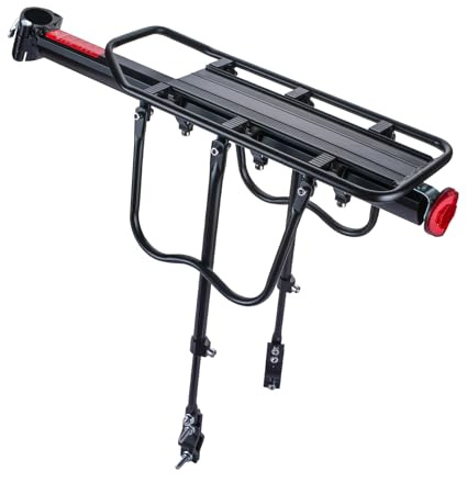 Rear Bike Rack,Bike Cargo Rack w/Fender & Large Size Reflective, Quick Release Mountain Road Bicycle Rear Racks,Universal Bike Luggage Rack, Large Capacity Bike Pannier Rack