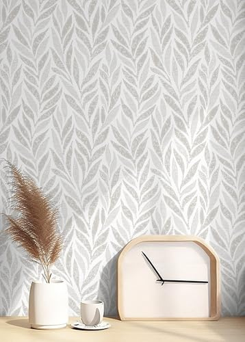 Yomshi Boho Tapete Selbstklebende Tapete Blätter Beige Wasserdicht Pflanzen Klebefolie Schlafzimmer Wohnzimmer Modern Design Dekoration 44CM*10M