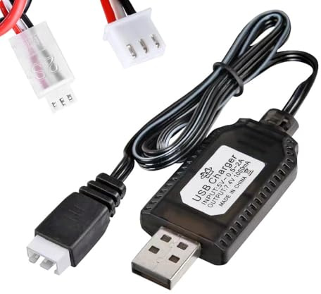 ENJOY-UNIQUE Akku-Ladekabel 7,4V, USB Batterie Ladegerät Kabel für LiPo-Akkus, JST-XH-3P Stecker, für RC Ferngesteuerten Spielzeug Auto Zug Drohne Boot Flugzeug Quadcopter Tanks