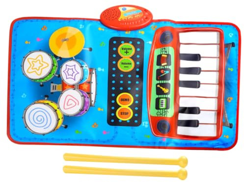 Warmhm Klavier Musikmatte Musikalische Spieldecke für Junge Mädchen und Kleinkinder Fördert Musikalische Entwicklung und Motorik für Drinnen und Draußen Batterien Erforderlich