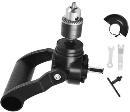 Right Angled Drill Attachment 90 Degree Drill Chucks with Handle Cordless Right Angled Attachment Adapter Extension