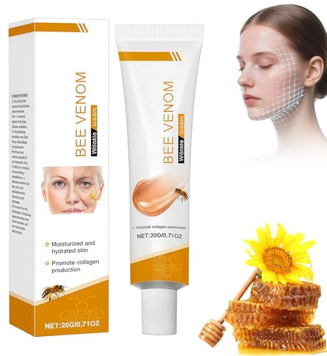 2Pcs Crema Antiarrugas con Veneno de Abeja 20g,Bee Venom,Crema Antiarrugas de Veneno de Abeja,Hidratante Reparadora para Todo Tipo de Piel, Cuidado Intensivo
