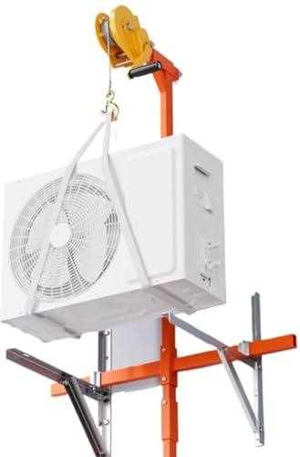 Grue de treuil manuel robuste avec support de suspension, capacité de charge de 136 kg, hauteur de levage de 150 cm, idéale pour l'installation et le levage d'unités