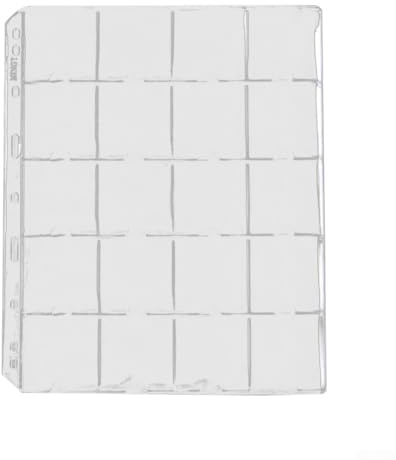 Eawfgtuw Transparente Münzaufbewahrungsseiten, 20 Taschen, PVC-Münzalbum, Nachfüllblätter, lose für Blätter, 9-Loch-Design für Münzsammlung, Albumseiten, Währungssammlung und Numismatik (1 Stück)