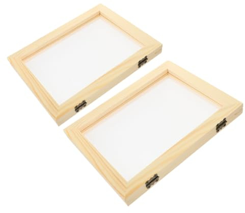 SOIMISS 2 Stück Handgefertigter Papierherstellungsrahmen aus Holz mit Netzgewebe Kompakte DIY Schöpfrahmen für Papier Selber Machen und Bastelprojekte