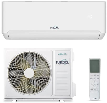 FUJICOOL T-PRO Climatiseur réversible Split Inverter Wi-Fi, 9000 BTU, ultra silencieux 19 dB, R32, FreeMatch, Auto-clean, I-FEEL, A++ refroidissement A+ chauffage, TUYA