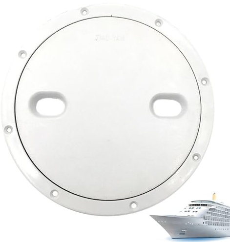 Porgeel Plaques de Pont pour Bateaux Trappe d'accès Marine en ABS antidérapant de 10.39 Pouces Trappe Bateau Ronde résistante aux intempéries pour Pont Camping-Car