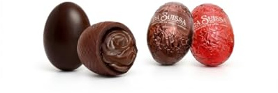 Ovetti Fondenti La Suissa kg 1 - Ovetti di cioccolata senza glutine - Ovetti di cioccolato extra fondente ripieni di crema al Cacao