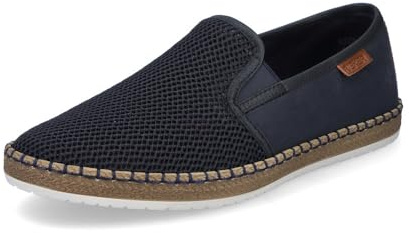Rieker Uomo Mocassini B5265, Uomini Pantofole,Pantofola,Scarpe da College,Scarpe Business,Blu (Blau / 14),41 EU / 7.5 UK