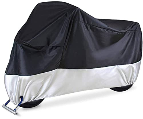 KOKOMALL Funda Impermeable para Motocicleta para Exterior con Agujeros de Bloqueo, 210D Capa para Moto Protectora Duradera contra el Polvo y el Sol para XL