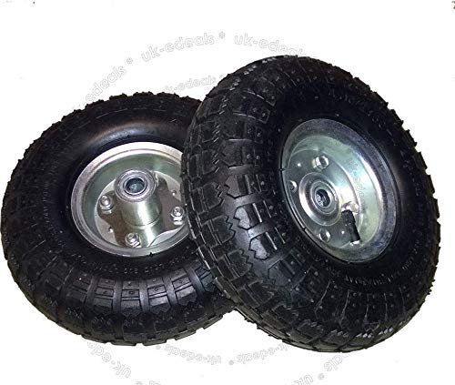 TMZ® 2X 10Inch Pneumatic Truck Trolley Sack Replacement Wheel Barrow Tyres Garden