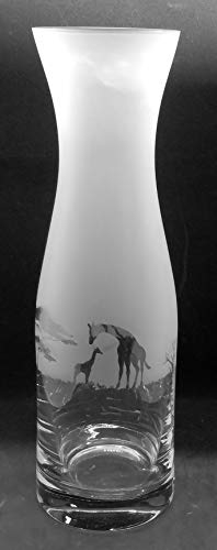Giraffe Frieze - Boxed 28cm Crystal Glass Tall Vase/Carafe
