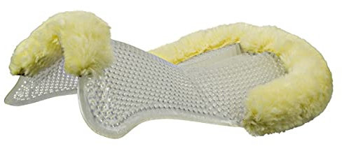 Acavallo Gel Pad Massage mit Schaffellrand - transparent/Natur, OneSize AC162