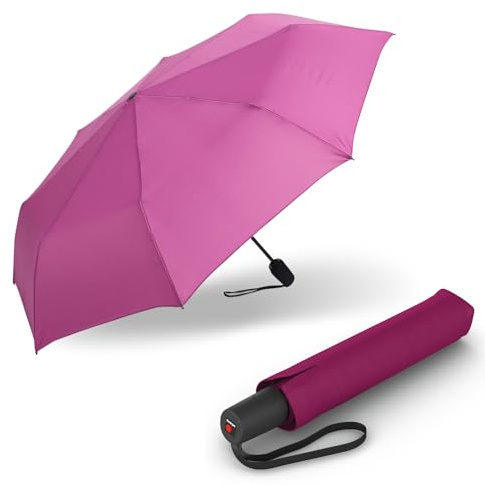 Knirps Regenschirm I.200 Medium Duomatic in verschiedenen Farben mit Schirmtasche I kleiner Taschenschirm mit Drucktaste I Regenschirm automatisch & kompakt I Taschenregenschirm leicht & sturmfest