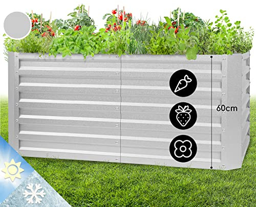 blumfeldt Metal Raised Beds for Gardens, Vegetable Planters Outdoor for Garden Herbs, Flowers, Fruit, Veggie, 432L Large Free Standing Steel Elevated Planter Box Kit, Weatherproof & Rust-Free, 1.2m