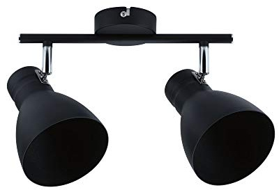 Paulmann 66760 Spotlight Davy 2-flammig max. 2x20 Watt Deckenleuchte Schwarz Spot Metall E27 Deckenstrahler ohne Leuchtmittel