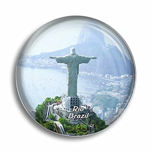 Kühlschrankmagnet Brasilien Jesus Christus Statue Rio de Janeiro Glasmagnete für Kühlschrank Souvenirs Niedlicher Kristallmagnet Dekor für Whiteboard Büro Zuhause Geschenk