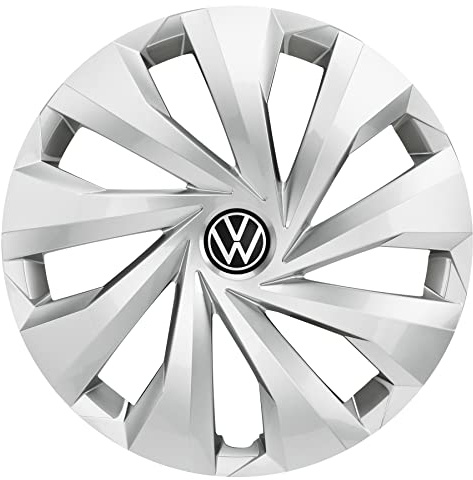Volkswagen Radzierblende Originale, Polo 6 (2G), Kunststoff Resistente agli Urti, Brillantsilver, 15 Pollici, per Cerchi in Acciaio, 2G0071455AUWP