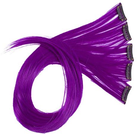 CAISHA 5er 60cm Clip in Extension Haarverlängerung Haarteil Lila BST124