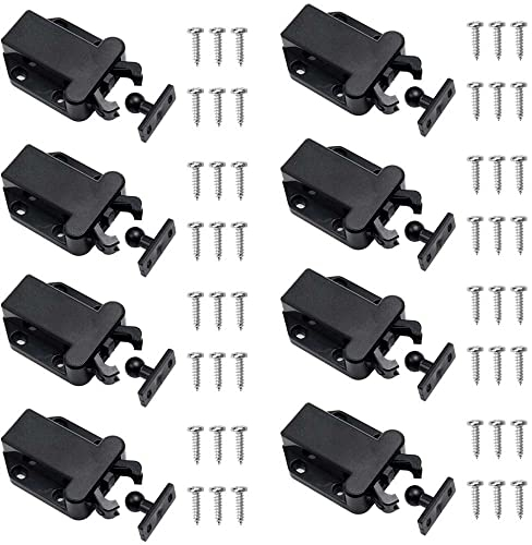 LanYing 8 Pezzi Chiusure per Armadio Sblocco al tocco Push to Open Chiavistelli per Porte per Porta Armadi da Cucina Cassetti Casa Mobilia Credenza Nero