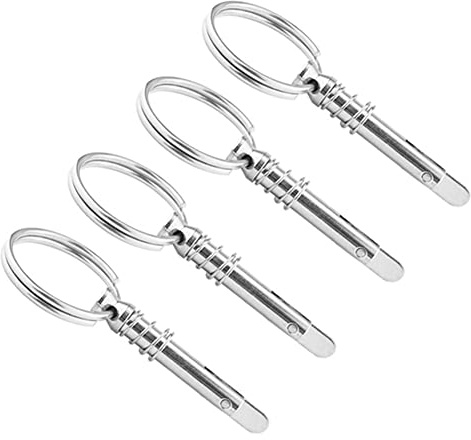 4 Stücke Schnellspannstifte, 6.3mmx42mm Schnellspanner Pins 316 Edelstahl Universal Steckbolzen mit Ring Marine Grade 1/4 Zoll Schnellspannstift für Boot Bimini Top Deck Scharnier Marine Hardware