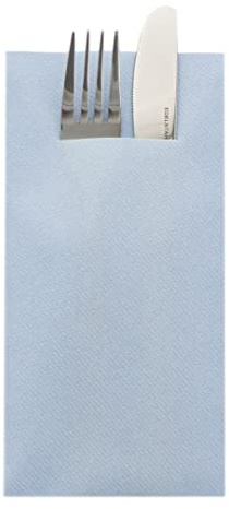 Besteckserviette aus GMIAir, Ideal für private Feiern und Gastronomie, 40 x 40 cm, 1/8 Falz, 75 Stück, Farbe hellblau